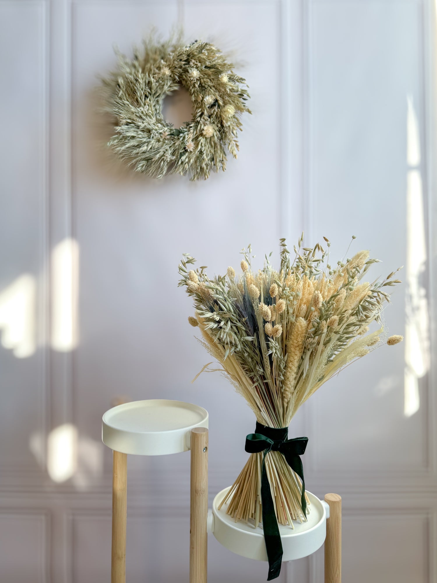 Злаковий букет із зеленими сухоцвітами