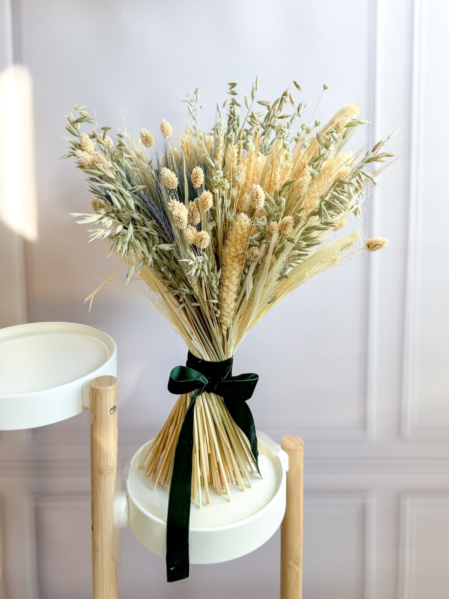 Злаковий букет із зеленими сухоцвітами