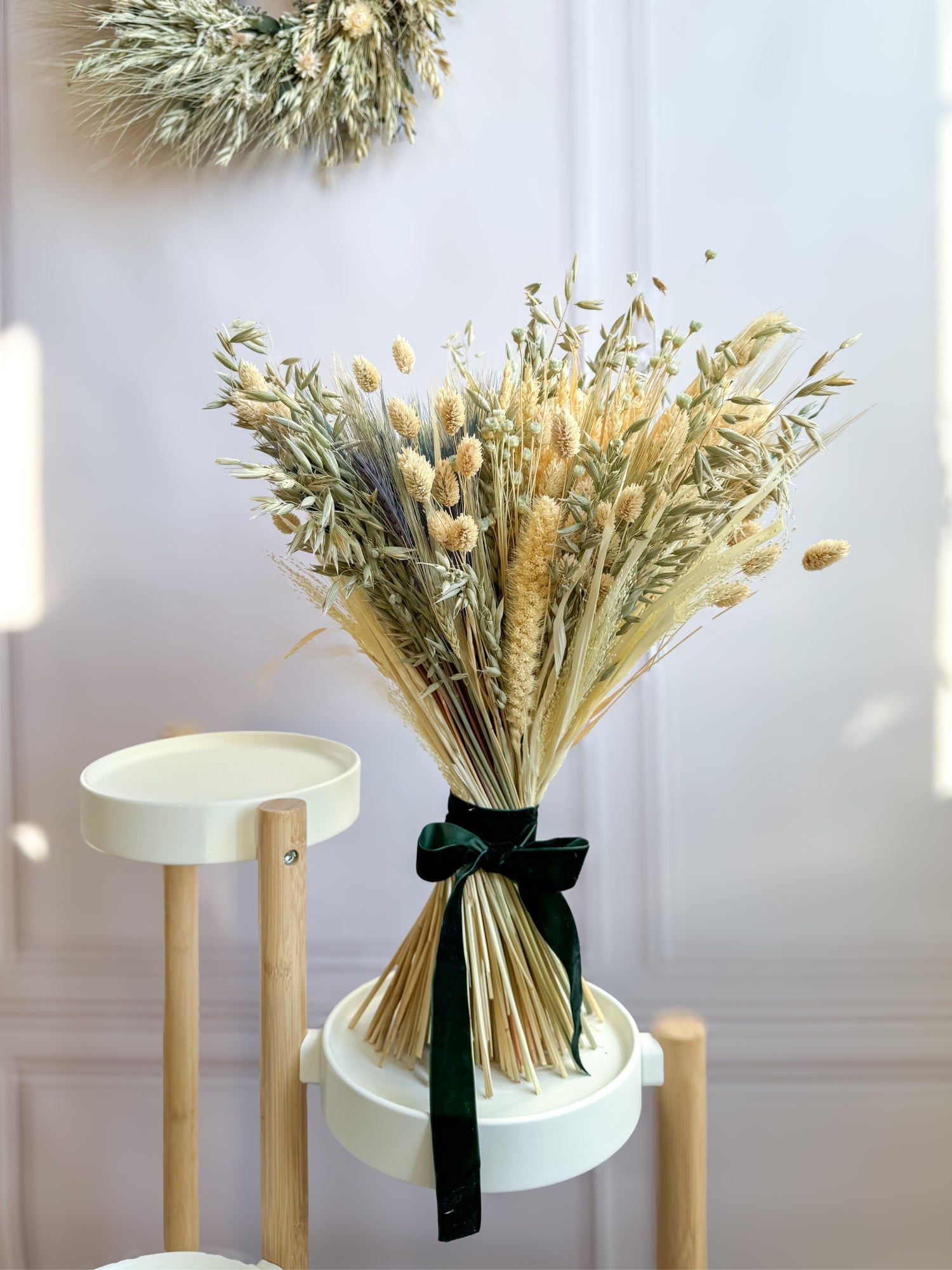 Злаковий букет із зеленими сухоцвітами