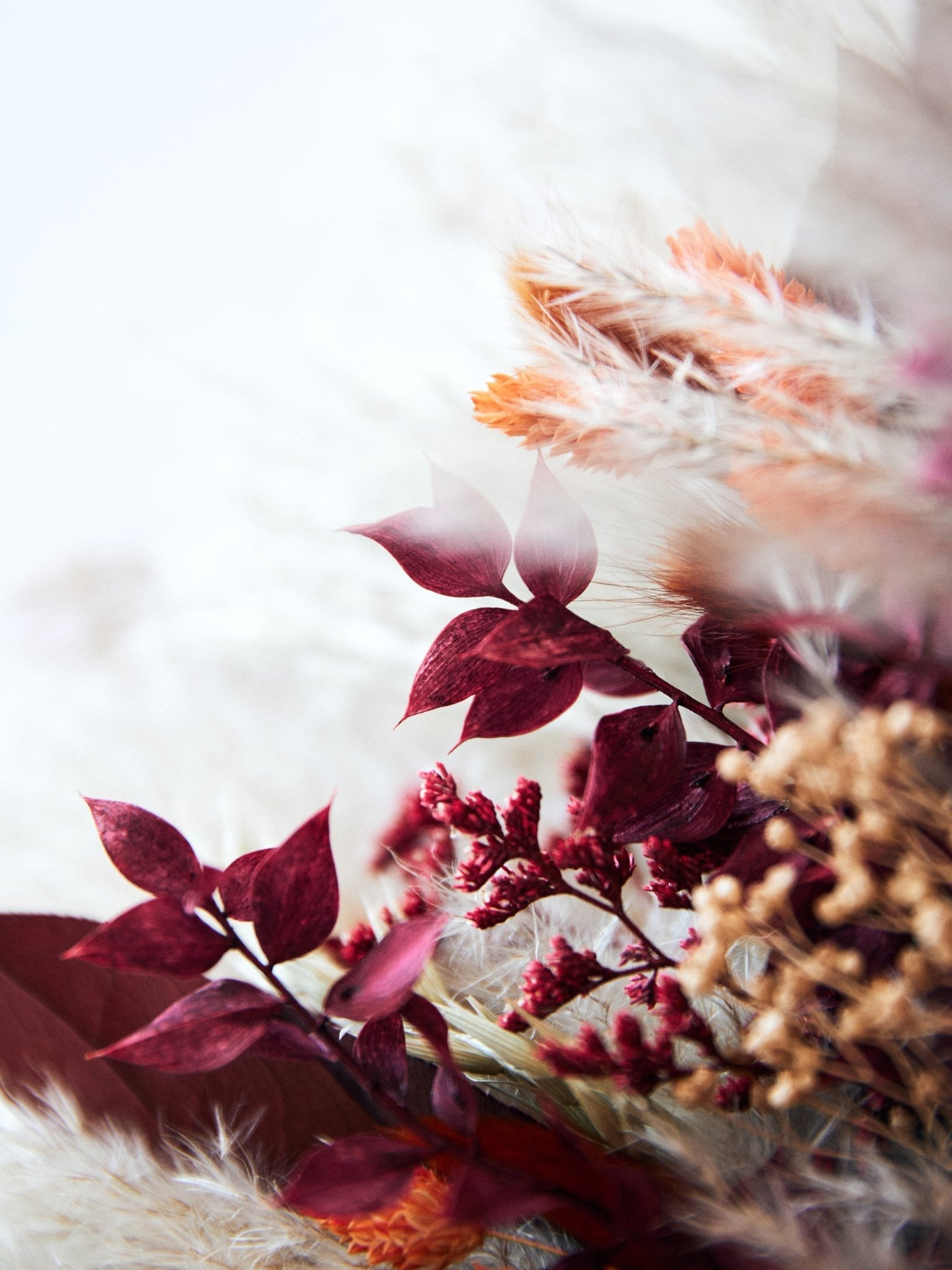 Бордово-теракотовий букет нареченої з пампасом - DecorFlowerBar