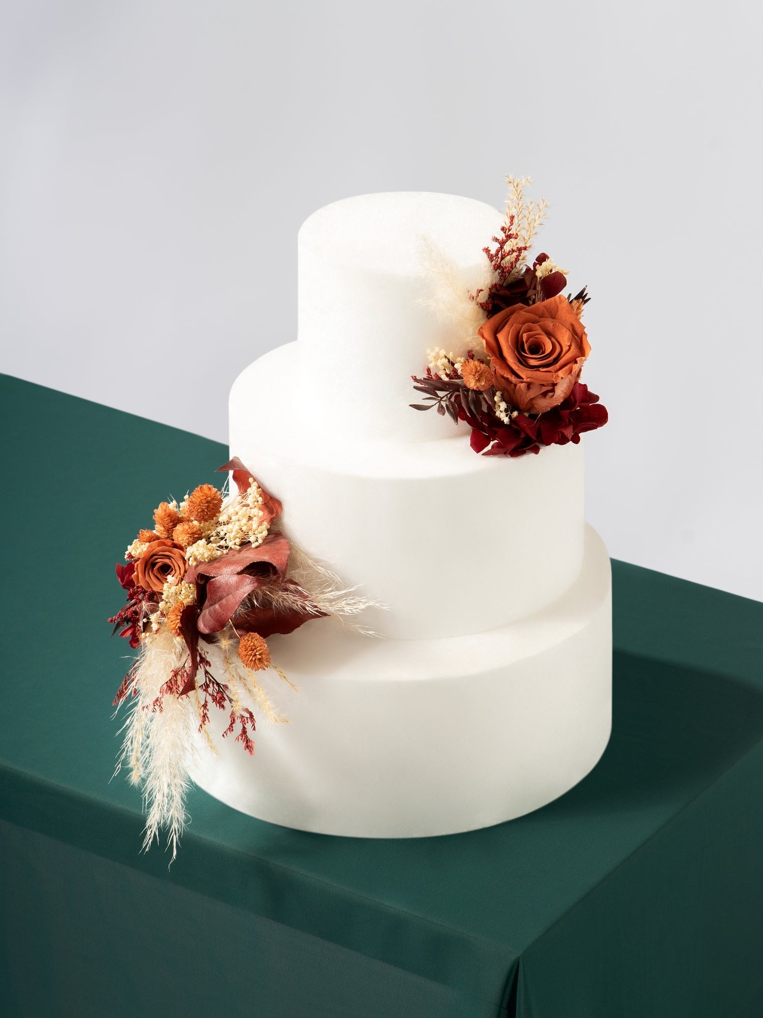 Бордово-теракотовий декор на торт з трояндами - DecorFlowerBar