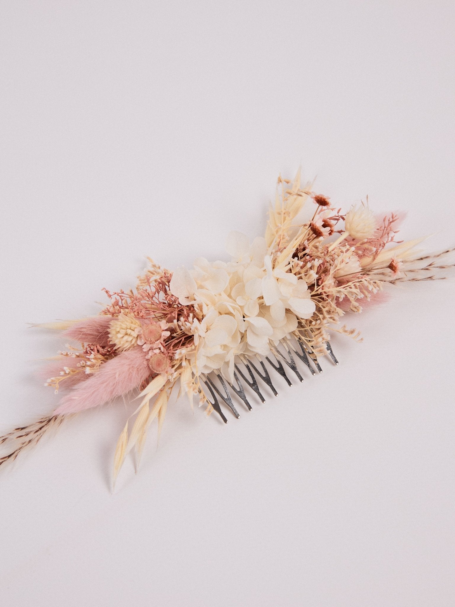 Гребінець для волосся з пудровими квітами - DecorFlowerBar