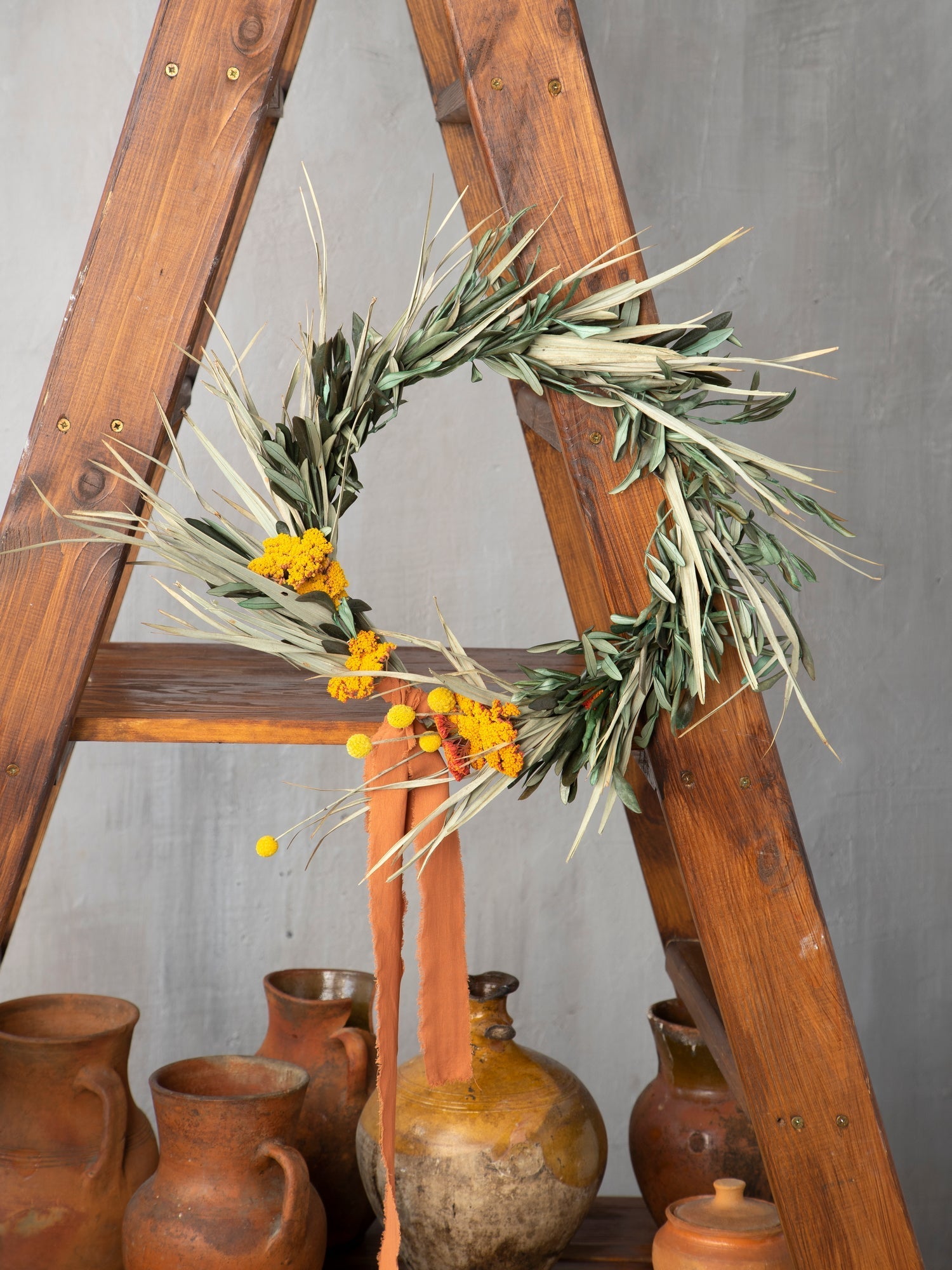 Інтер’єрний вінок з оливкою та деревієм - DecorFlowerBar