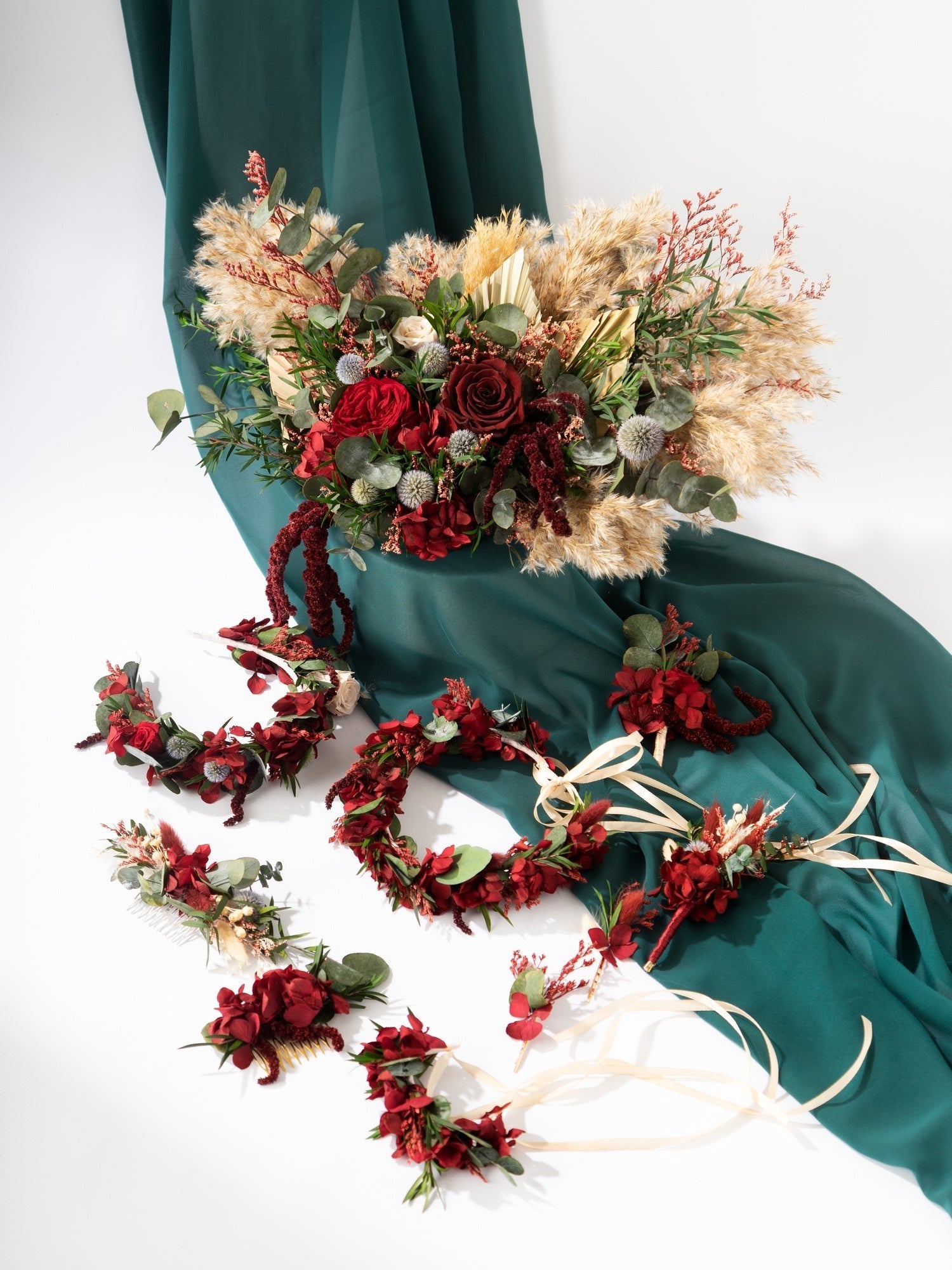 Весільний гребінець для волосся з евкаліптом - DecorFlowerBar