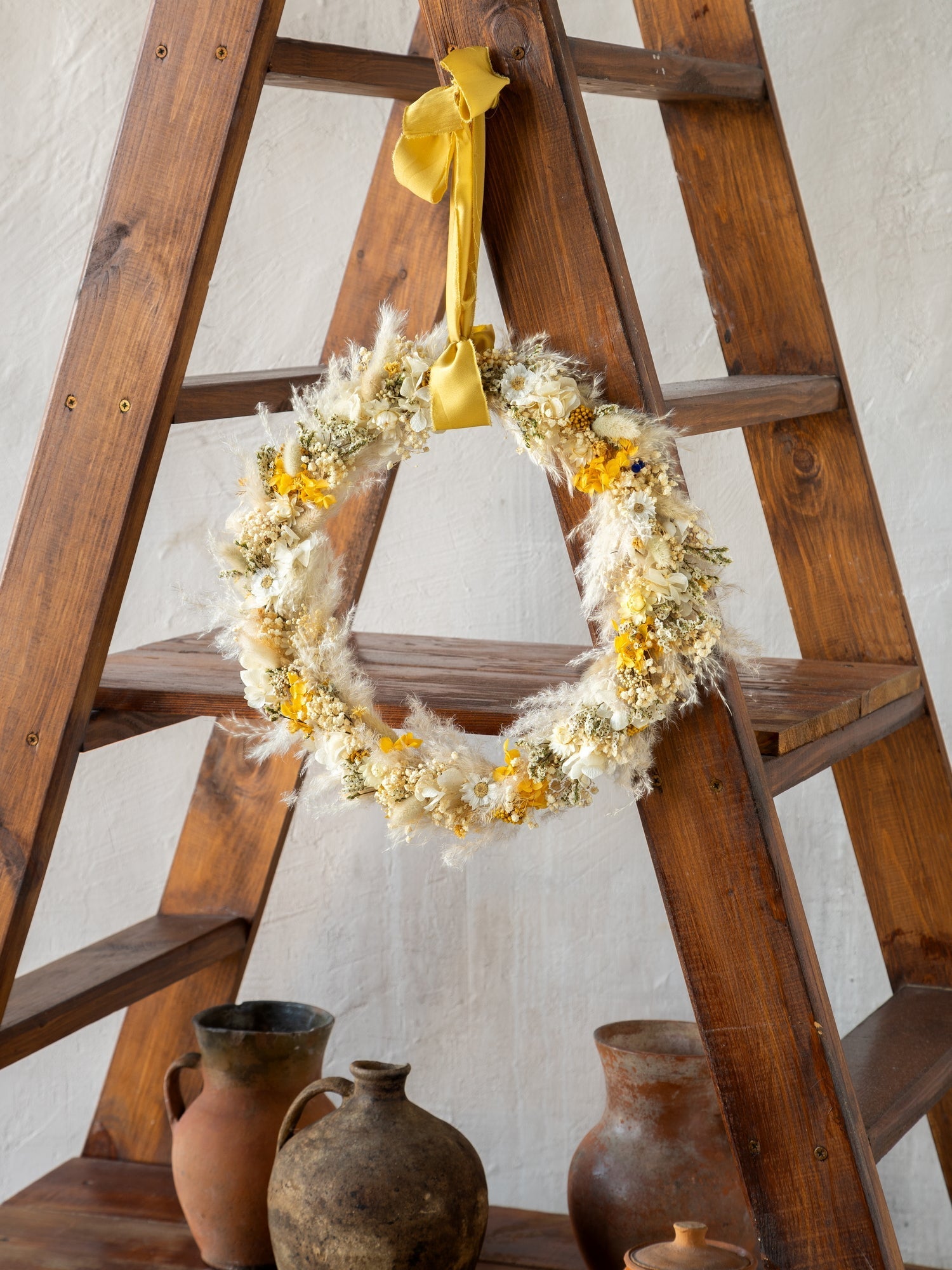 Весняний інтер’єрний віночок із сухоцвітів - DecorFlowerBar