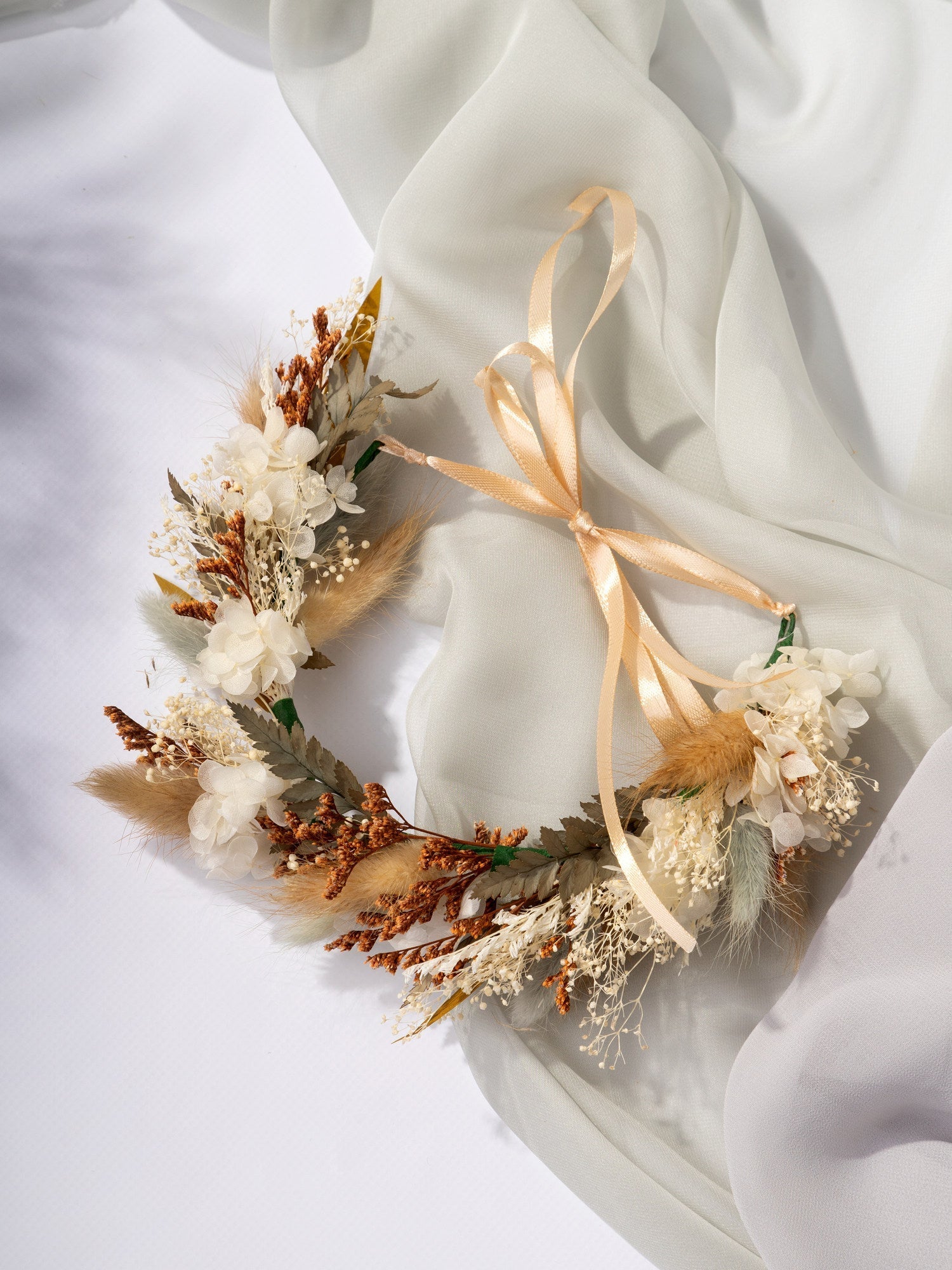 Віночок на голову з оливковим акцентом - DecorFlowerBar