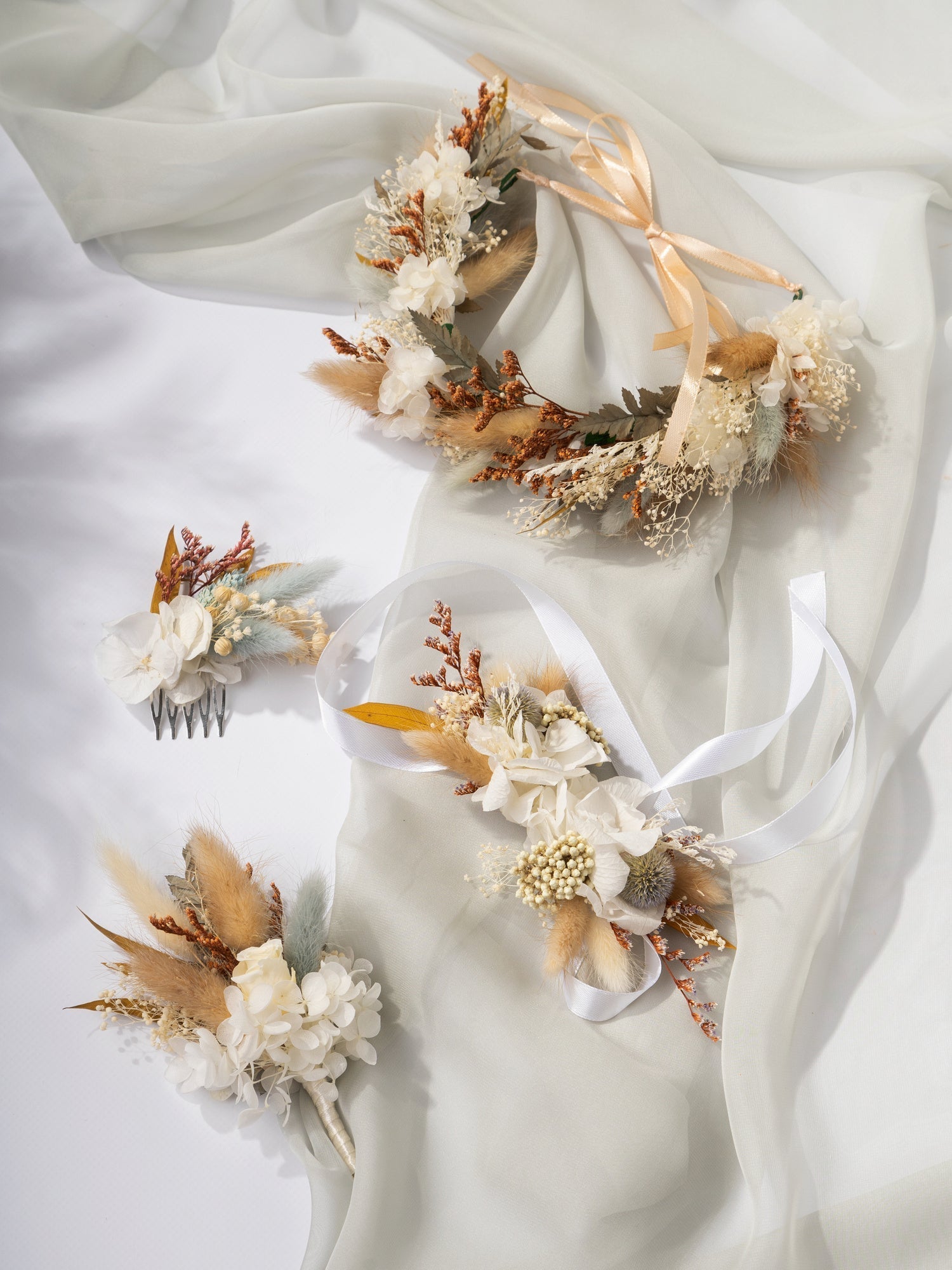 Віночок на голову з оливковим акцентом - DecorFlowerBar