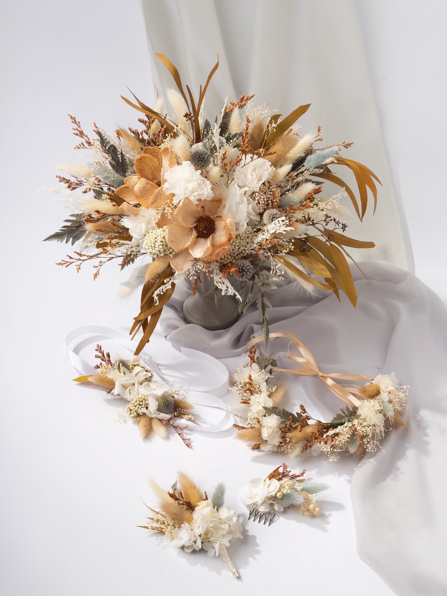 Віночок на голову з оливковим акцентом - DecorFlowerBar