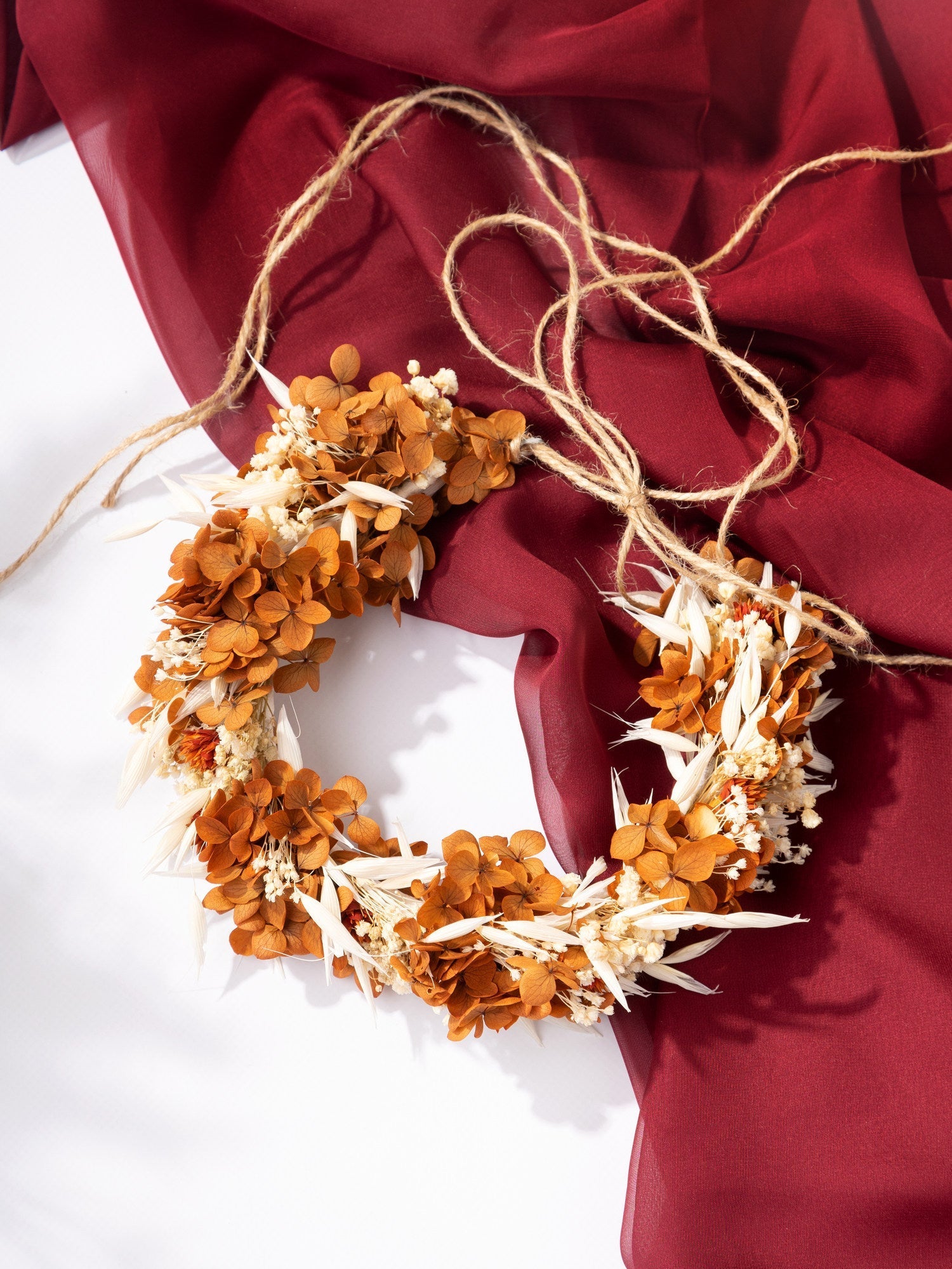 Віночок на голову з теракотовими квітами - DecorFlowerBar