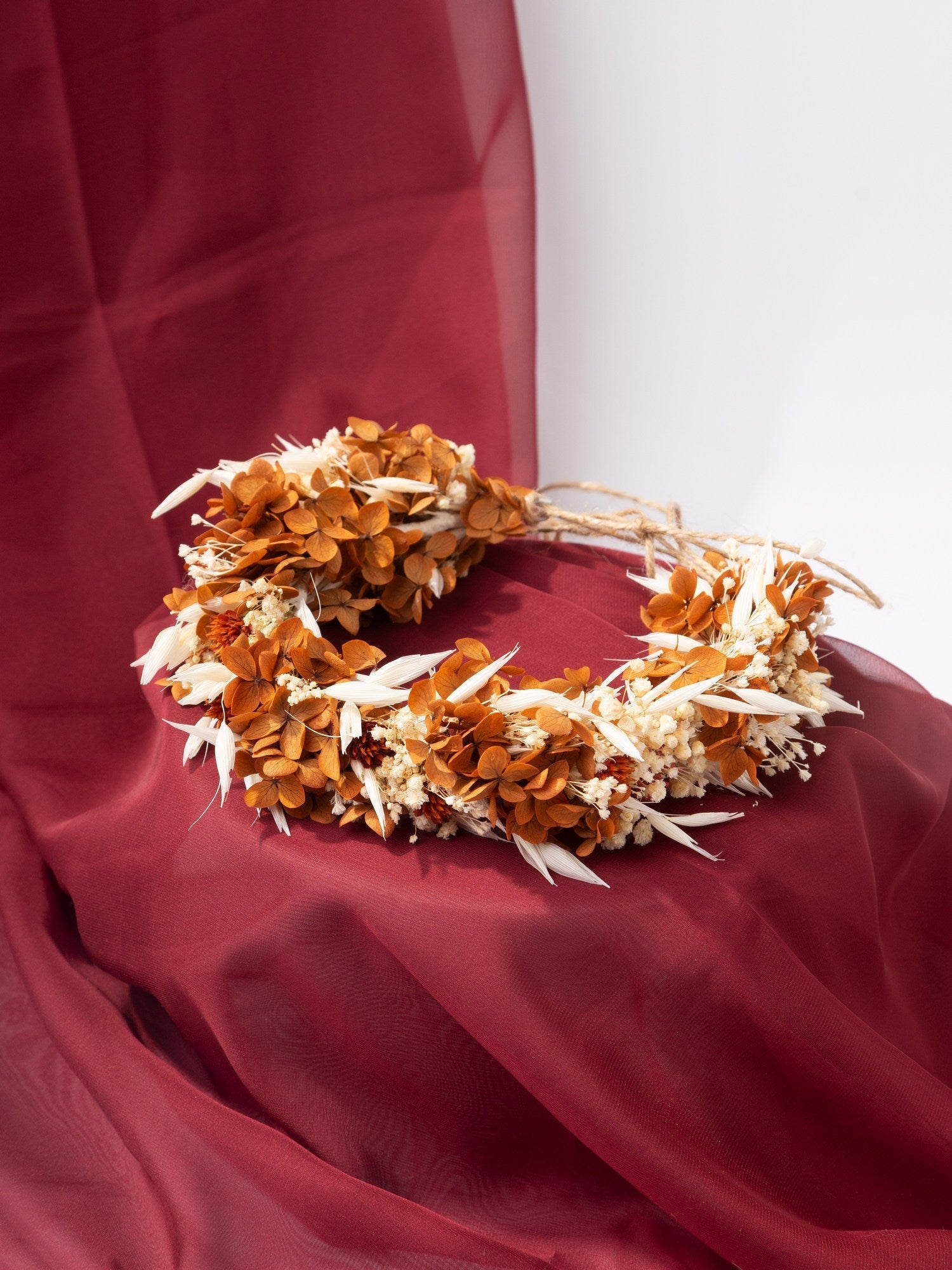 Віночок на голову з теракотовими квітами - DecorFlowerBar