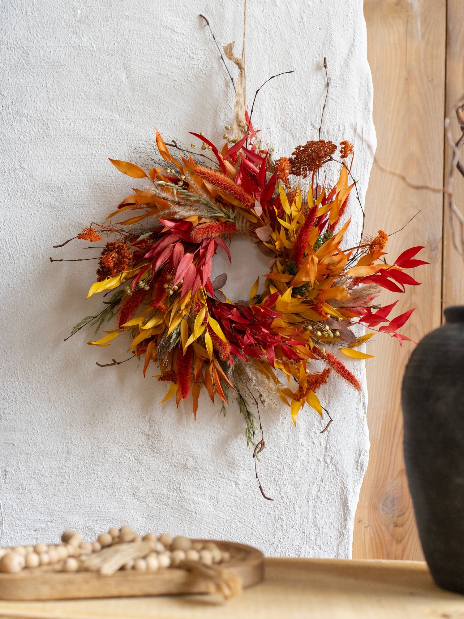 Інтер'єрний вінок в осінній палітрі
