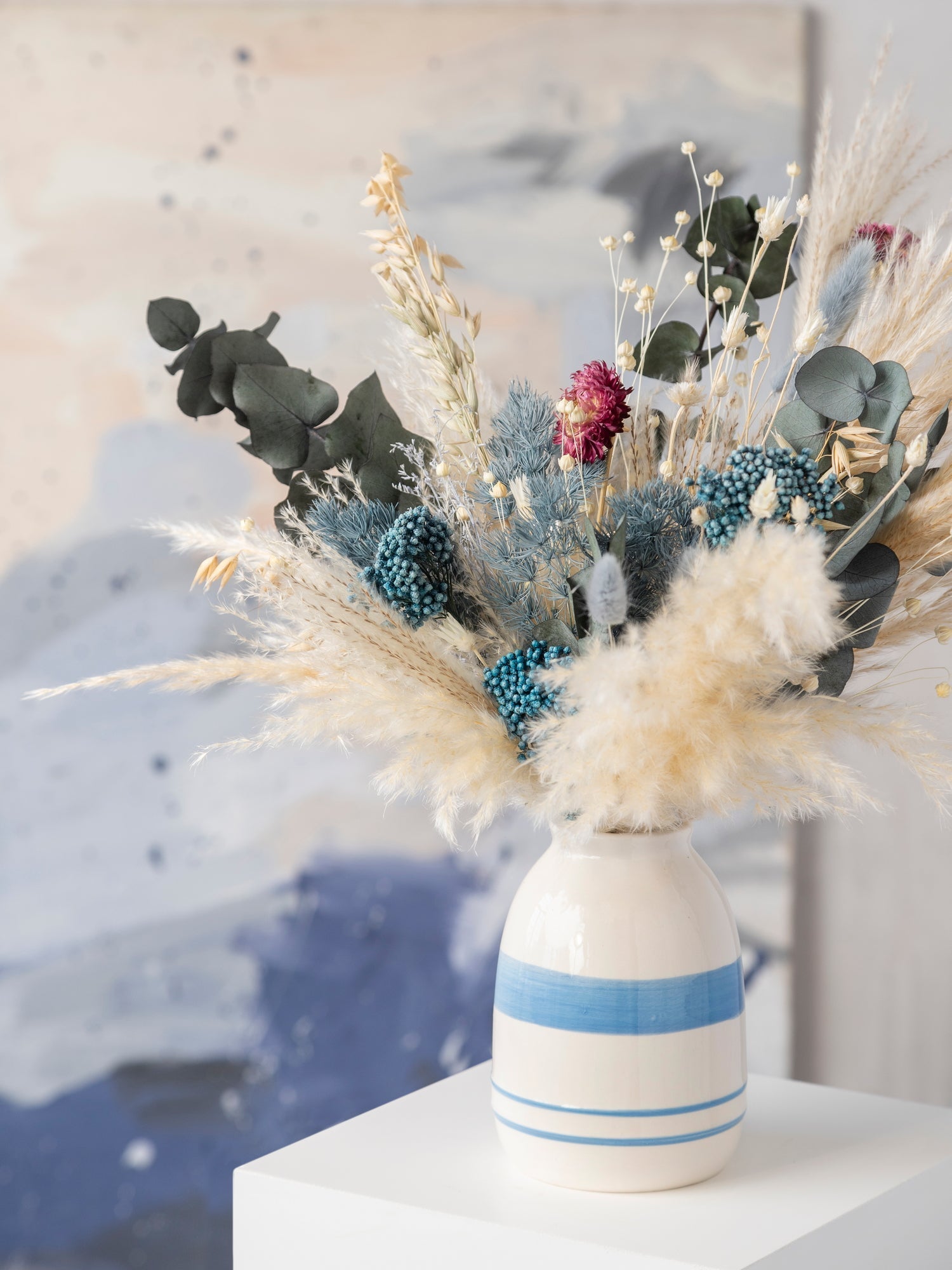Інтер’єрна ваза з евкаліптом і пампасом - DecorFlowerBar